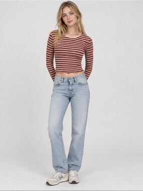 Brandy Melville Light Blue Straight-Leg Jeans